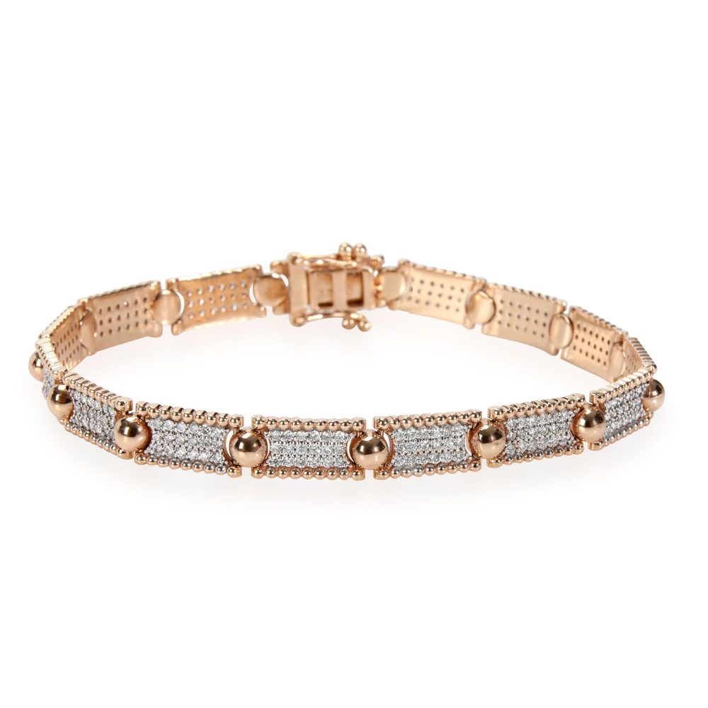Kismet by Milka Diamond Sectioned Beaded Bracelet in 14K Rose Gold 1.32 CTW - Picture 1 of 3